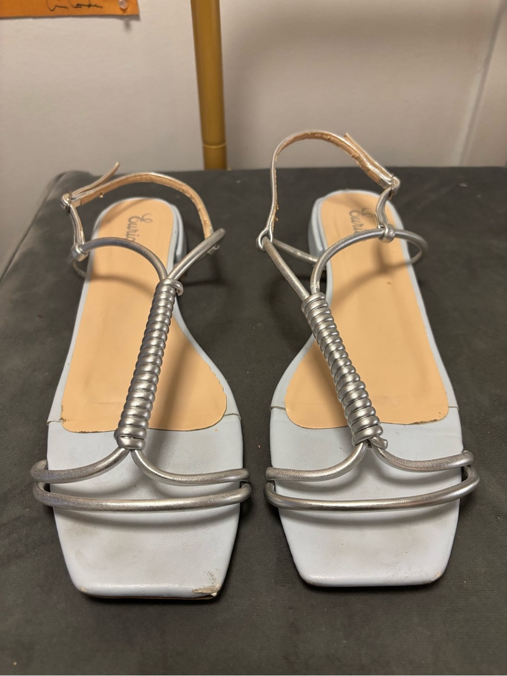 Unbranded Women's Silver-Strap White Sandals